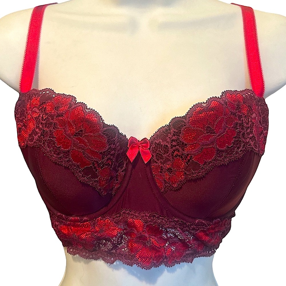 Adore Me 38C Burgundy Lingerie Balconette Bra